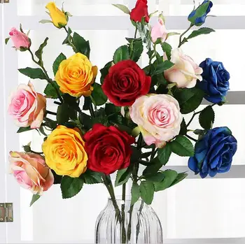 

3Heads Artificial Ranunculus Asiaticus Rose Fake Flowers Silk Flores Artificiales For Autumn Wedding Decoration Kunstbloemen