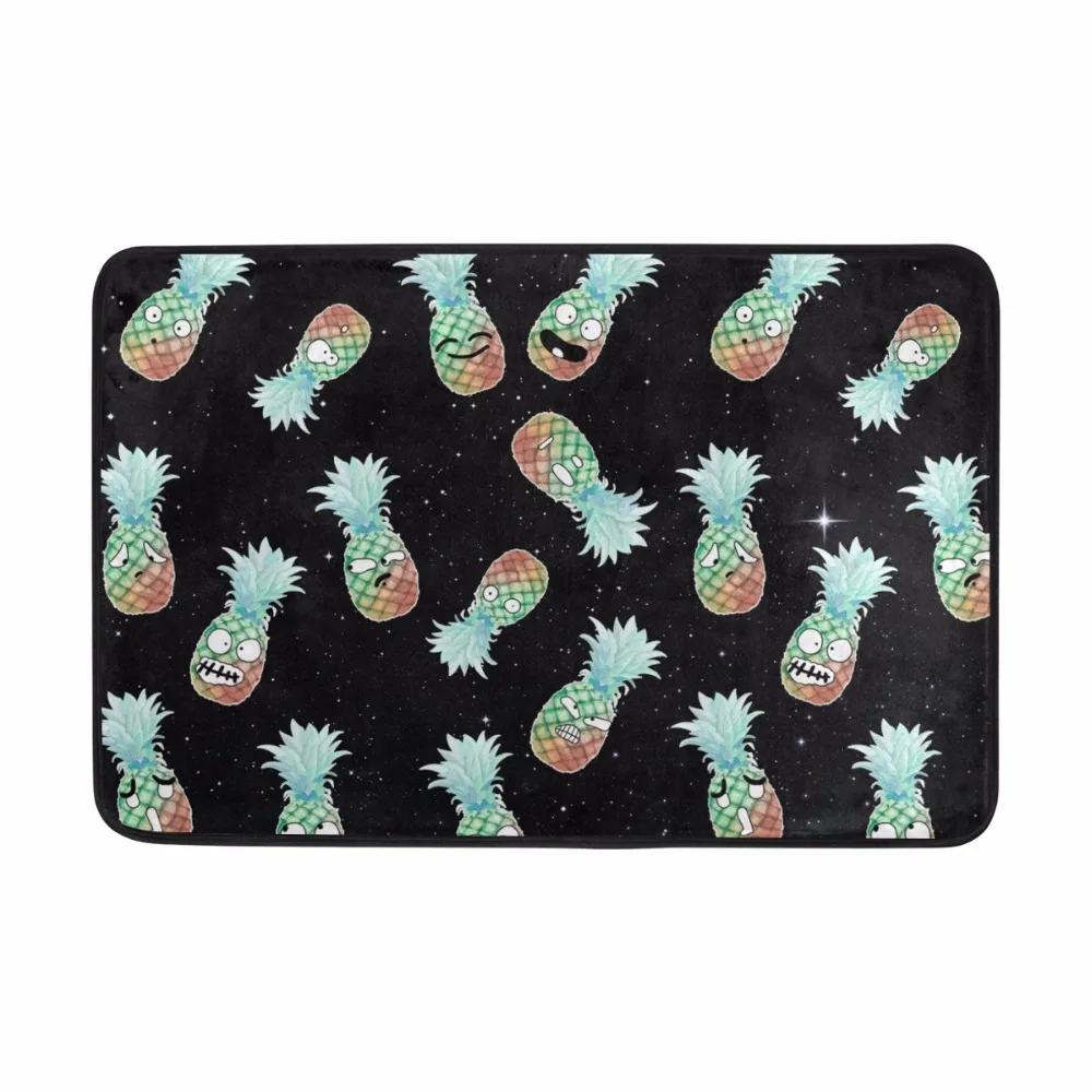 

Funny Expressive Pineapples Pattern Doormat Quick-drying Water Absorption Bath Mat Bathroom Absorbent Magical Design Tub Rug