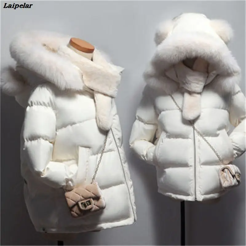 Laipelar 2018 New Big Collar Hoody Women's Winter Jacket Women's Park Slim Short Women's Down Jackets 4 Colors S-XXL