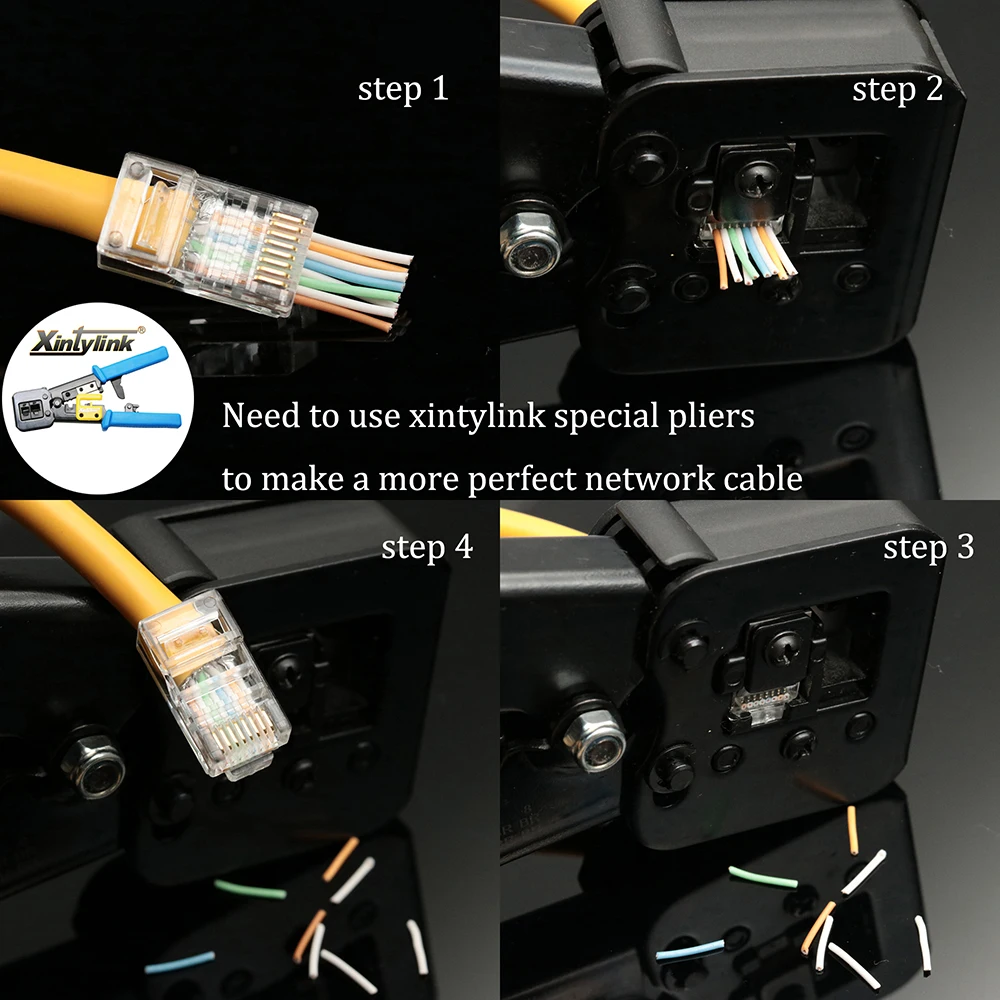 Xintylink Rj45 Conector Cat6 50u 6u Cabo Ethernet Rg45 Plug Cat5e Utp 8p8c rj 45 Cat Rede Modular Lan Jack Cat5 Keystone - Imagem 6
