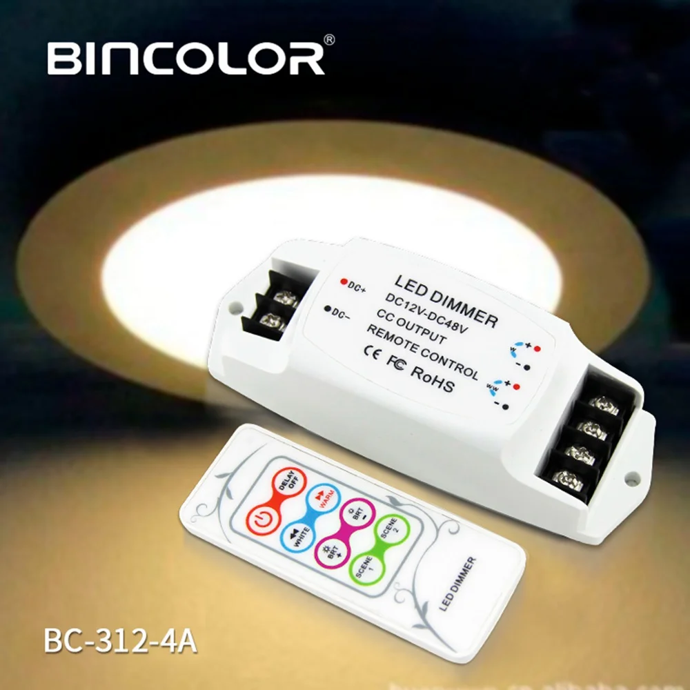 BC-311-CC 350MA/700MA широкоимпульсный модулятор постоянного тока цветовая температура светодиодный контроллер с беспроводным радиочастотным пультом дистанционного управления светодиодный диммер DC12V-48V