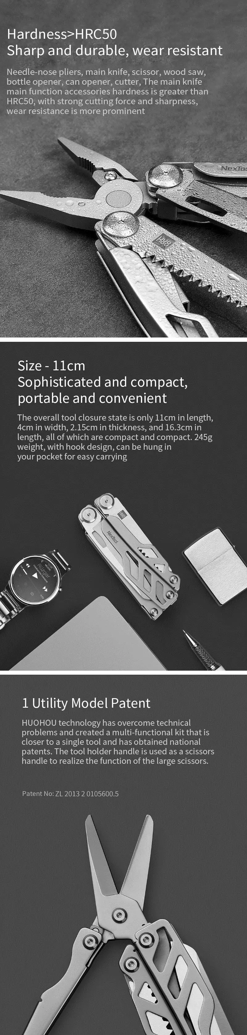 Xiaomi huohou multi-function Folding Knife Bottle Opener Screwdriver  Pliers Stainless Steel Army Knives Hunting Outdoor Campin (1)