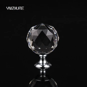 

10pcs 30mm Crystal Ball Zinc Alloy Furniture Cupboard Wardrobe Cabinet Drawer Dresser Door Pulls Knobs Handles With Screw