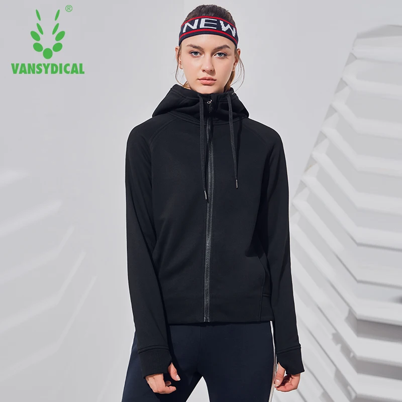 

Vansydical Zipper Hoodie Women's New Autumn Winter Loose Zipper Hoodie Top Top Casual Solid Color Running Jacket Coat