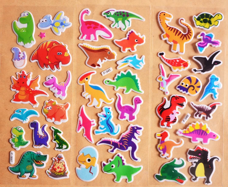20 листов/партия мультфильм наклейки с картинками динозавров для мальчиков Дети Юрского периода наклейка динозавра для раннего развития игрушки для детей GYH