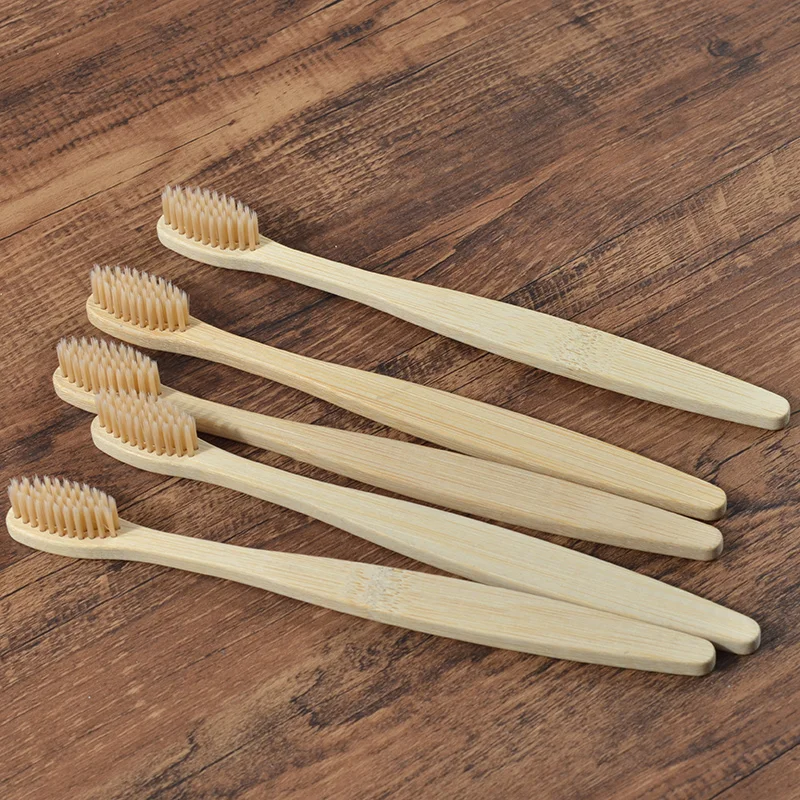 5-Pack Красочные Мягкие щетины бамбуковые зубные щетки оптовая продажа экологически чистые уход за полостью рта зуб щетка деревянная