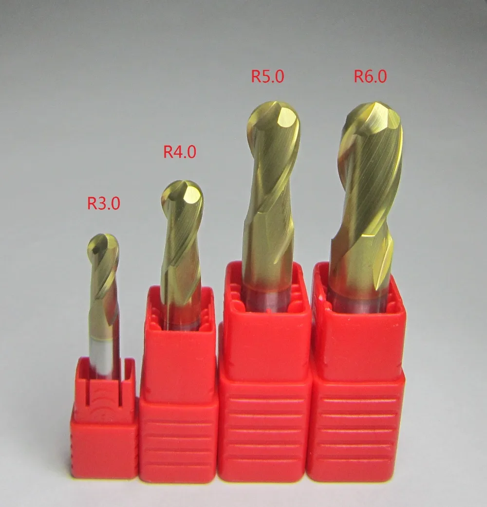 5PCS Ø 5mm R2.5 HRC55 Carbide Ball Nose End Mills CNC milling cutter for steel
