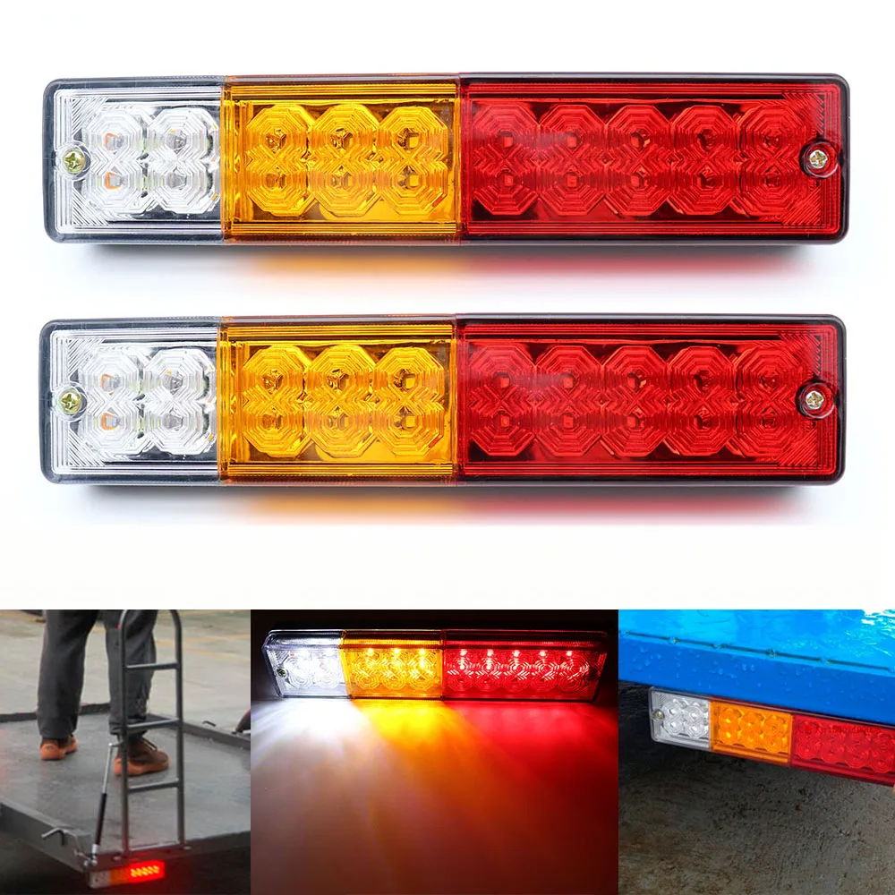 

12V 24V Waterproof 20 leds Trailer Truck LED Tail Light Rear Lamp Stop Brake Reverse Light Turn Indiactor Lights ATV Pickup