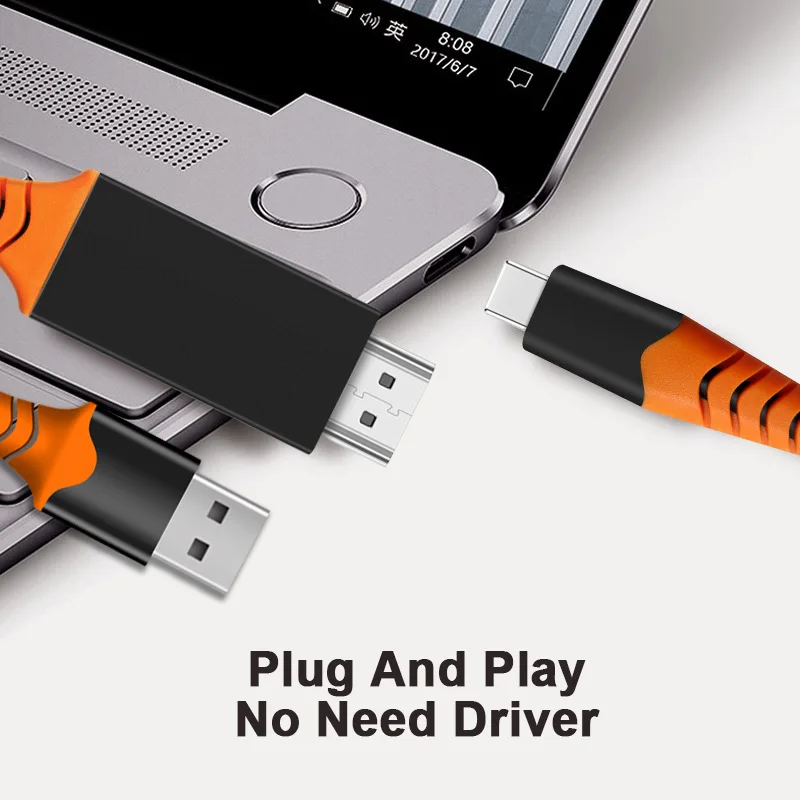 USB c к HDMI кабель 4K60Hz с USB 3,1 typec Кабель-адаптер для samsung GALAXY S8 S9 ноутбука