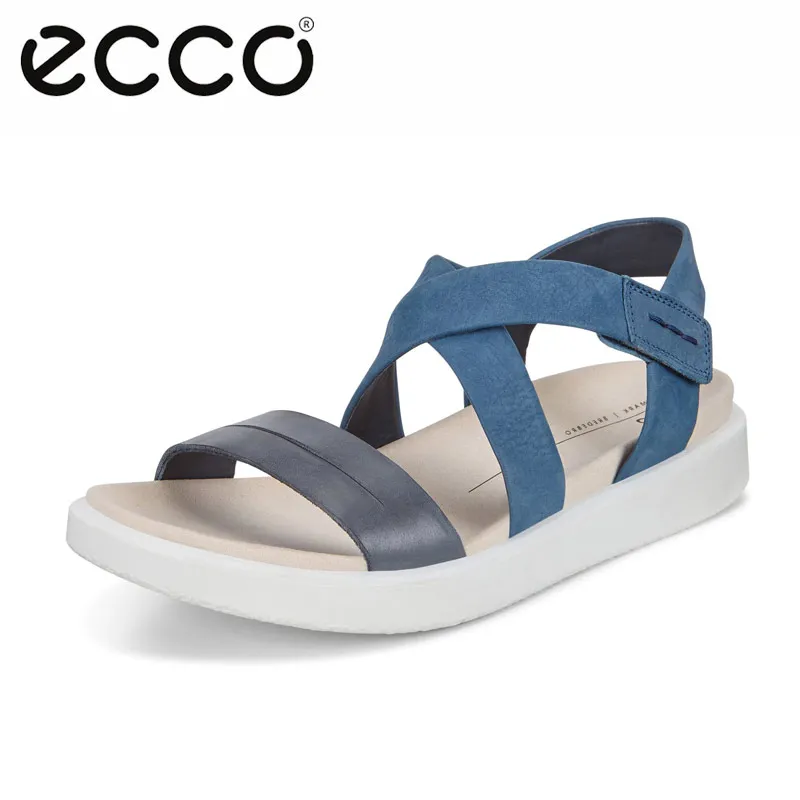 

Ecco 2019 Summer Women Peep-toe Casual Sandals Ladies Slip On Flat Shoes Women Leather Casual Comfortable Roman Style Sandal