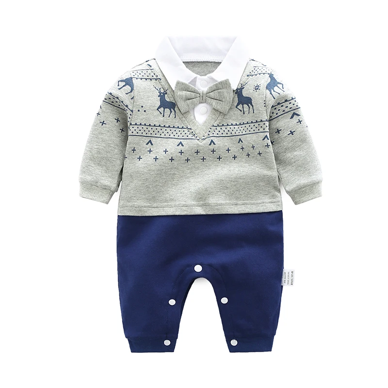 

Handsome Baby Rompers 2018 Newborn 0-18M Gentleman Clothing Set Infant Bow Tie Costume Cotton Baby Jumpsuit Baby Boy Clothes