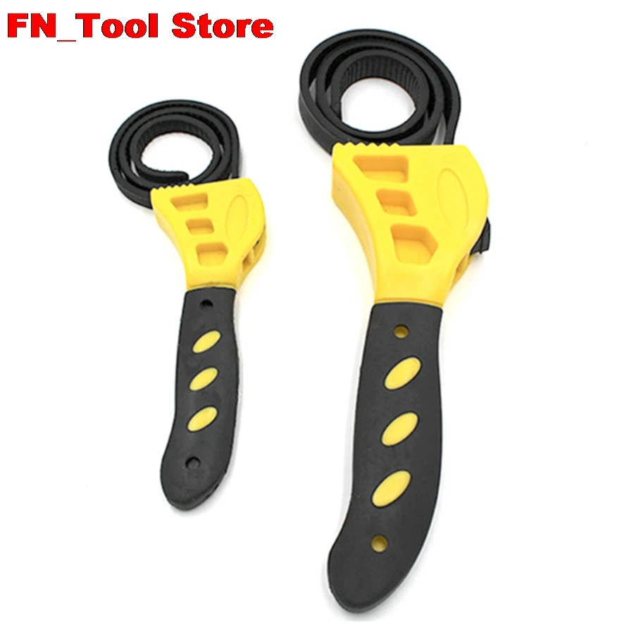 2pcs 6"+8" Multifunctional Rubber Belt Wrench Plastic Adjustable Bottle
