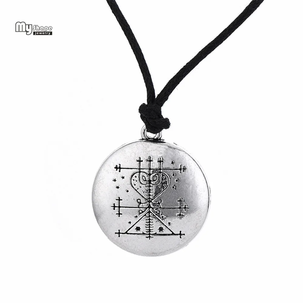 Ожерелье цепочка моя форма любовь талисман s Ezili Freda Voodoo Loa Veve кулон ручной штамп