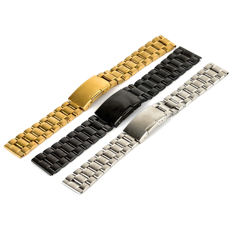 Luxury Brand Watch Accessories Watch Band 18mm 20mm 22mm 24mm Stainless Steel Strap Steel Buckle Wrist WatchBand