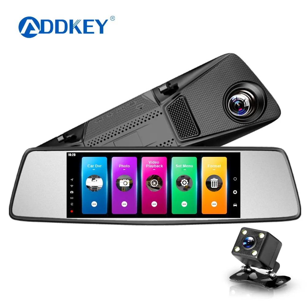 Buy ADDKEY 7 Inch dash cam mirror car dvr mirror dual dash camera dual cameras
