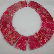 20 шт 30*40 мм розовый Императорский срез камня бусины, топ просверленная плита форма камни камень аксессуары из бисера Ювелирных изделий