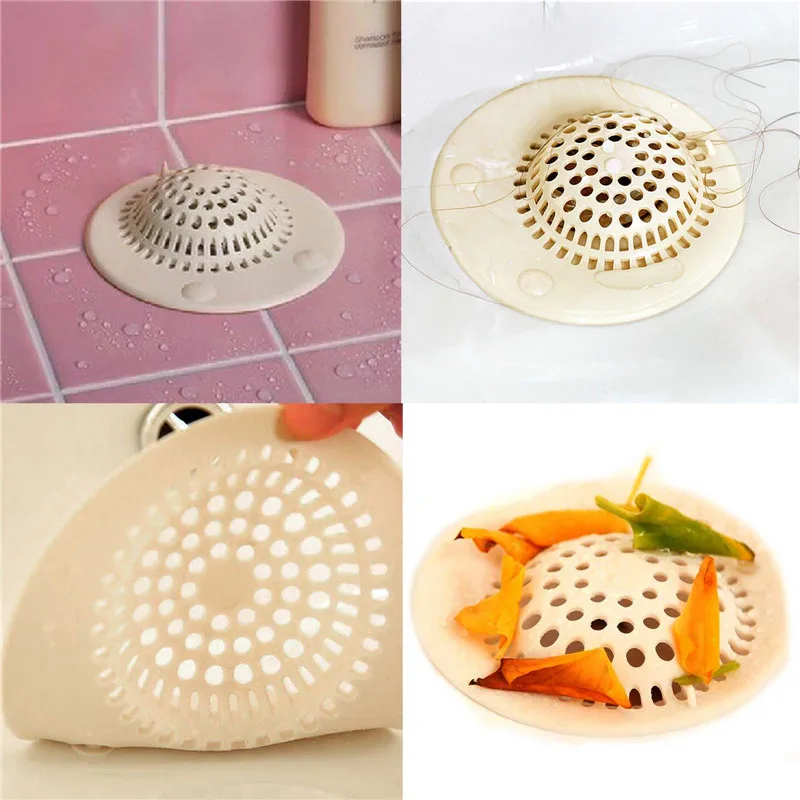 Hair Clog Outlet Catcher Silicone fr Tank Bathroom Basin Bath Shower