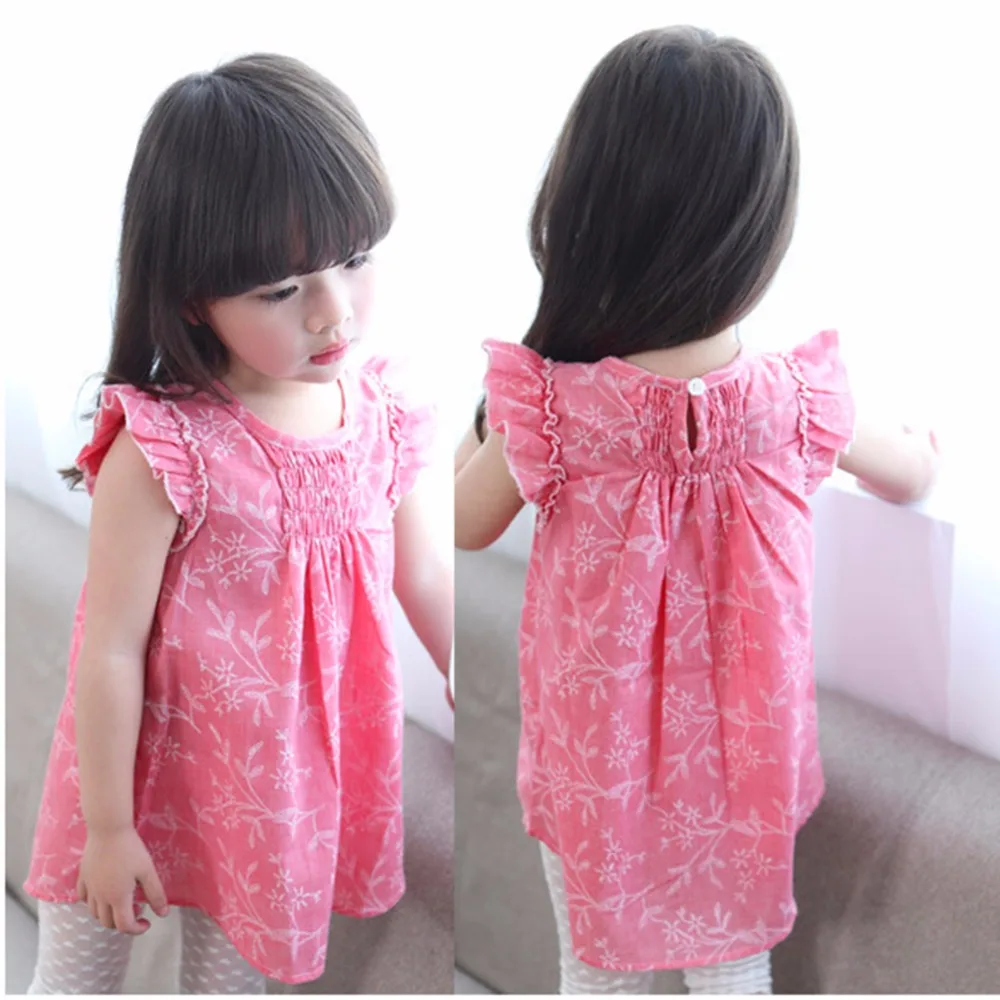 

Puseky Newborn Kids Baby Girls Clothing Tops Ruffles Short Sleeve Sundress Infant Outfit Princess Flower Party Dress Kids Girl