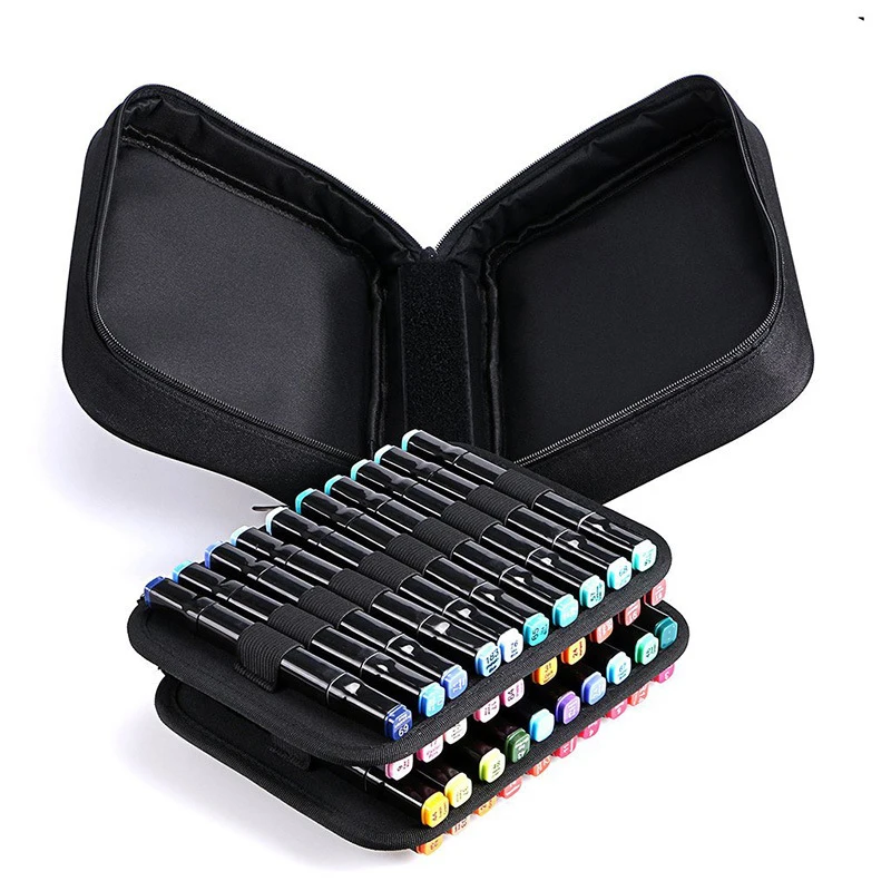 

TOUCHNEW 40 Holders Marker Pen Case Extendable Foldable Handbags Oxford Organizer Carrying Handle Marker Bag for School Supplies