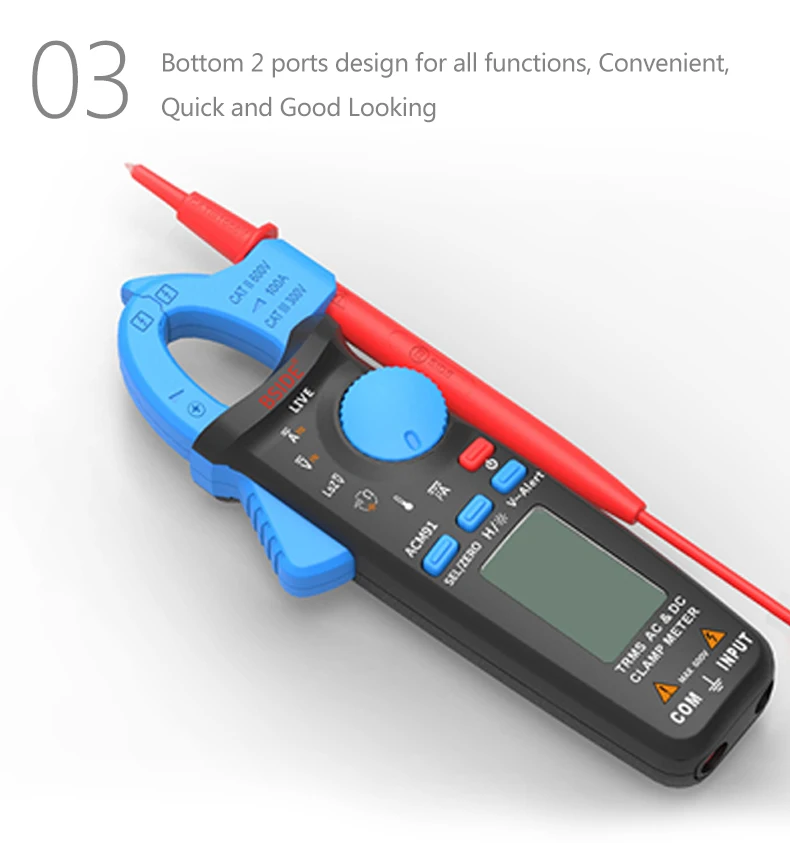 BSIDE ACM91 цифровой клещи AC/DC ток 1mA True RMS Авто Диапазон Live Check NCV температура частота конденсатор тестер мультиметр