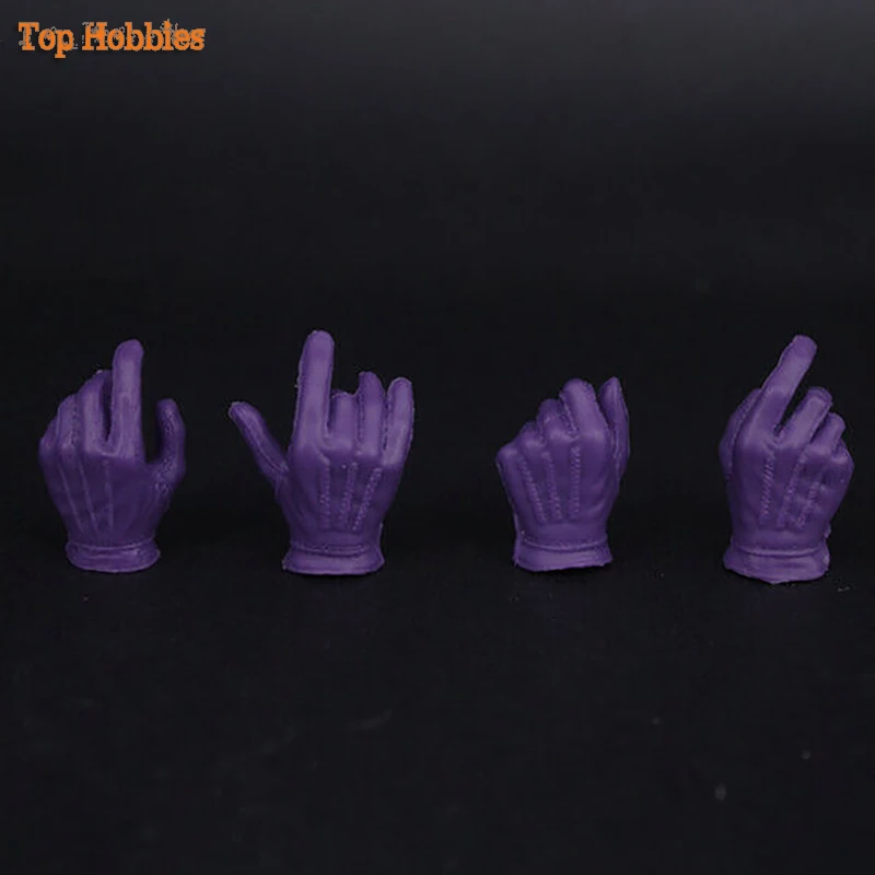 

4PCS/S Custom Joker 1/6 FIGURE Palms Purple Gloves Hands clown gloves hand Support for 12 Inch Hot Toys Body DX11 DX01 Suit Set
