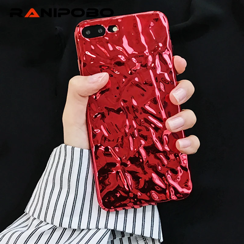 Electroplate 3D Wrinkled Tin foil Personality Phone Case for iphone7
