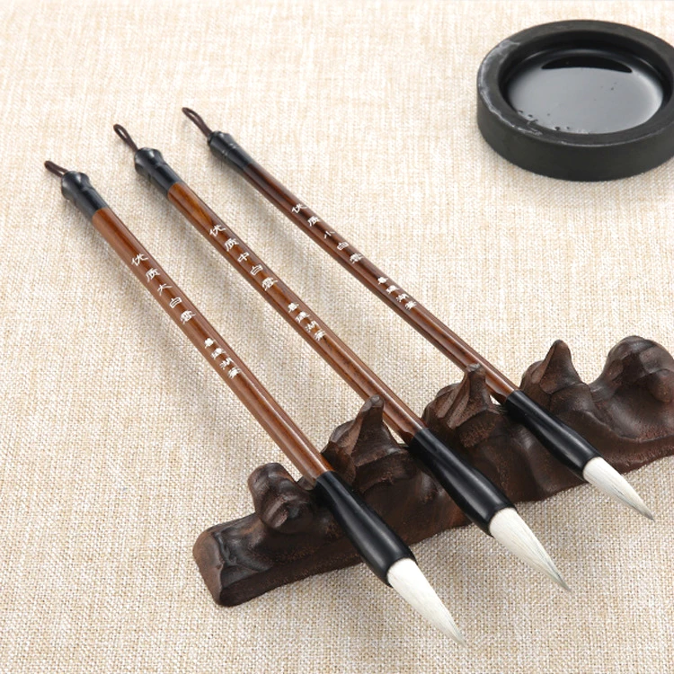 

3pcs Traditional Calligraphy Pen Brush Calligraphy Handwriting Training Learning Weasel Hair Regular Script Pen Brushes