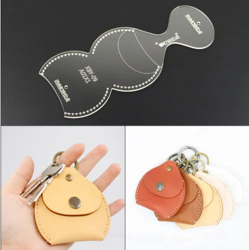 

Key decoration bag version pattern design female mold DIY handmade leather making template acrylic
