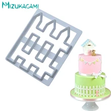 Забор помадка торт печати резки шаблон пищевой класс Пластиковая форма для приготовления торта резки плесень кухня Выпечка DIY Плесень MS-00142