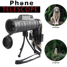 High Quality 40X60 Zoom Outdoor Optical Lens Monocular Telescope For Mobile Phone with Clip+Tripod Accessories