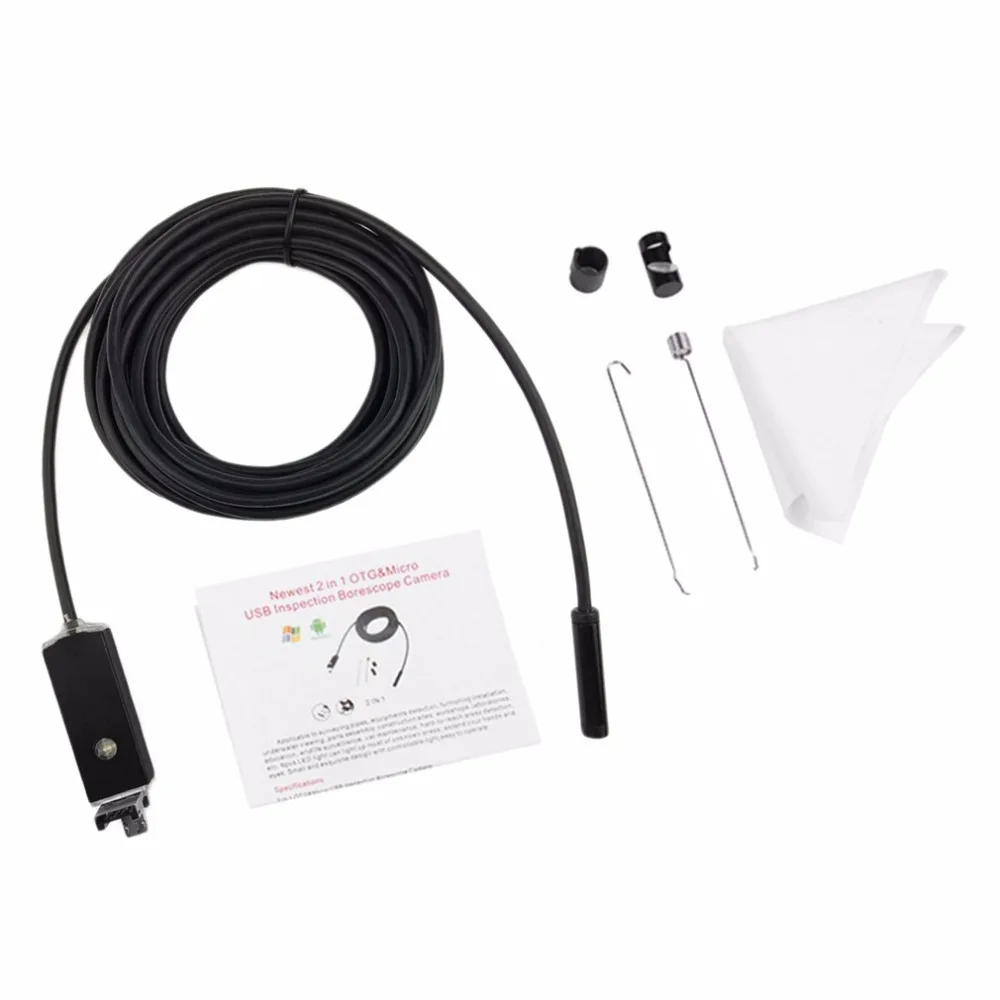 

2IN1 Taking Photo LED Lamp Adjustable 8mm 1/2/5m Lens USB Endoscope IP67 Waterproof Three Colors and Length Available