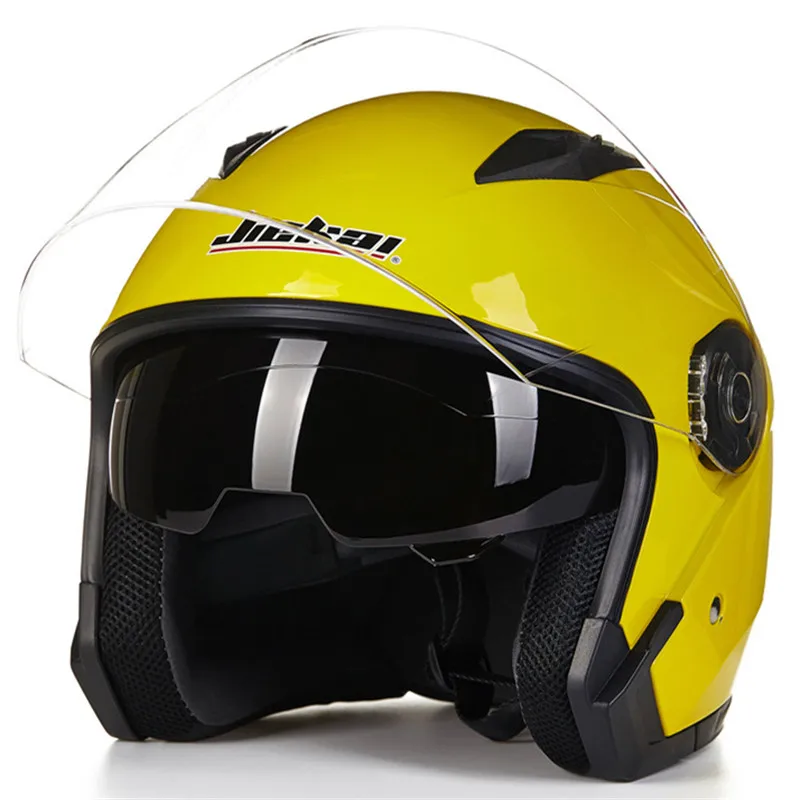 Двойной объектив 3/4 открытый шлем JIEKAI 512 модель мотоциклетный шлем скутер шлем защитный светильник вес casco