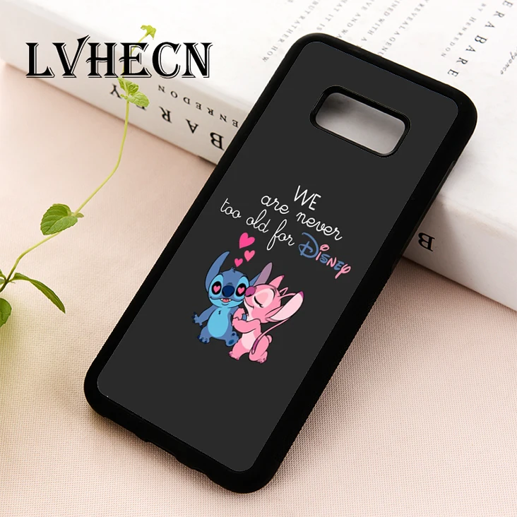 

LvheCn TPU Skin phone case cover for Samsung Galaxy S5 S6 S7 S8 S9 S10 EDGE PLUS S10e lite Note 5 8 9 Lilo And Stitch Love