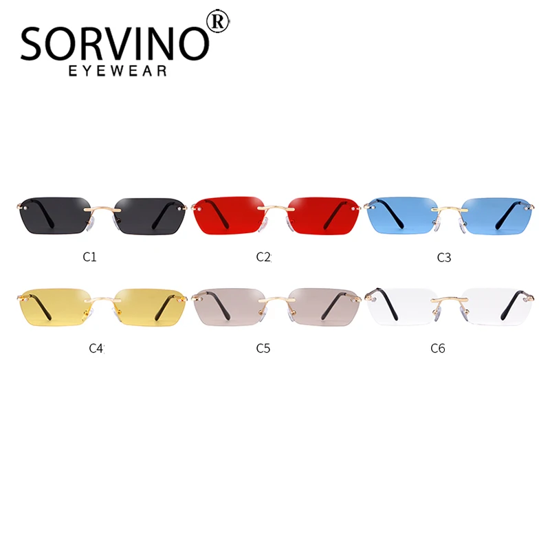 SORVINO, ретро оттенки, для женщин, маленькие прямоугольные солнцезащитные очки, мужские, Роскошные, брендовые, дизайнерские, без оправы, крошечные, синие, красные, черные, солнцезащитные очки, P315