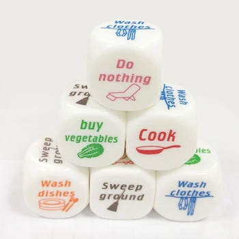 

1 Pcs Funny Novelty Couple Games Dice Toys for Adults Housework Dices Toy Families Game Juegos Para Parejas 6 Side Dados Cheap