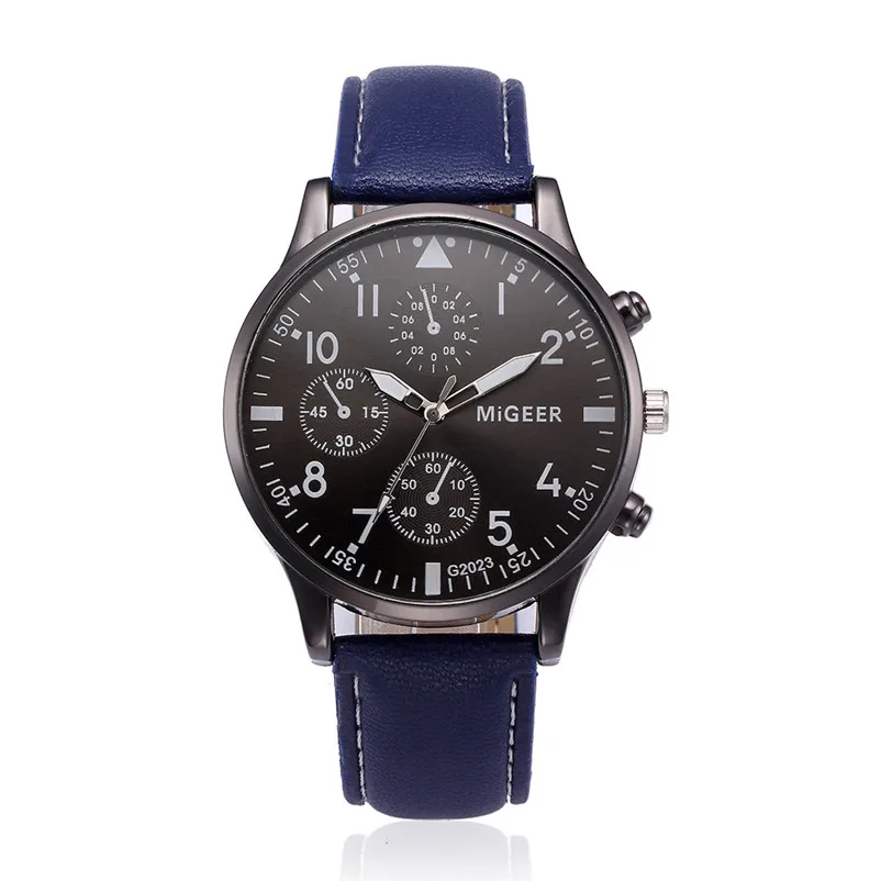 2018 Fashion mens watches top brand luxury Retro Design Leather Band Analog Alloy Quartz Wrist Watch clock montre homme J14#N (5)