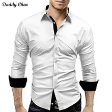 Платье рубашка для мужчин slim fit Стиль Мужской Для мальчиков Белый Черный Повседневная рубашка мужская с длинным рукавом Сетка Хлопок Классический дизайнер бренд 4xl