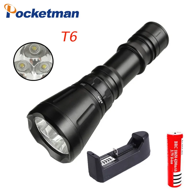 

Diving Flashlight Torch XML-T6 Diving LED Flashlight 60M Underwater Waterproof Light Tactical Flashlight Lantern lamp