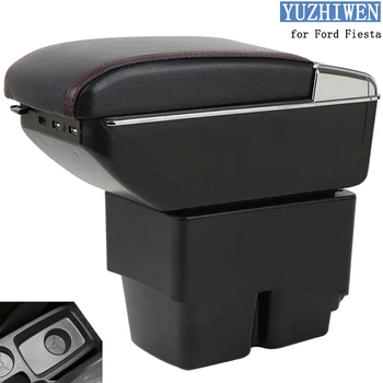 

For Ford Fiesta Armrest Box Fiesta MK6 7 Universal Car Central Armrest Storage Box cup holder ashtray modification accessories