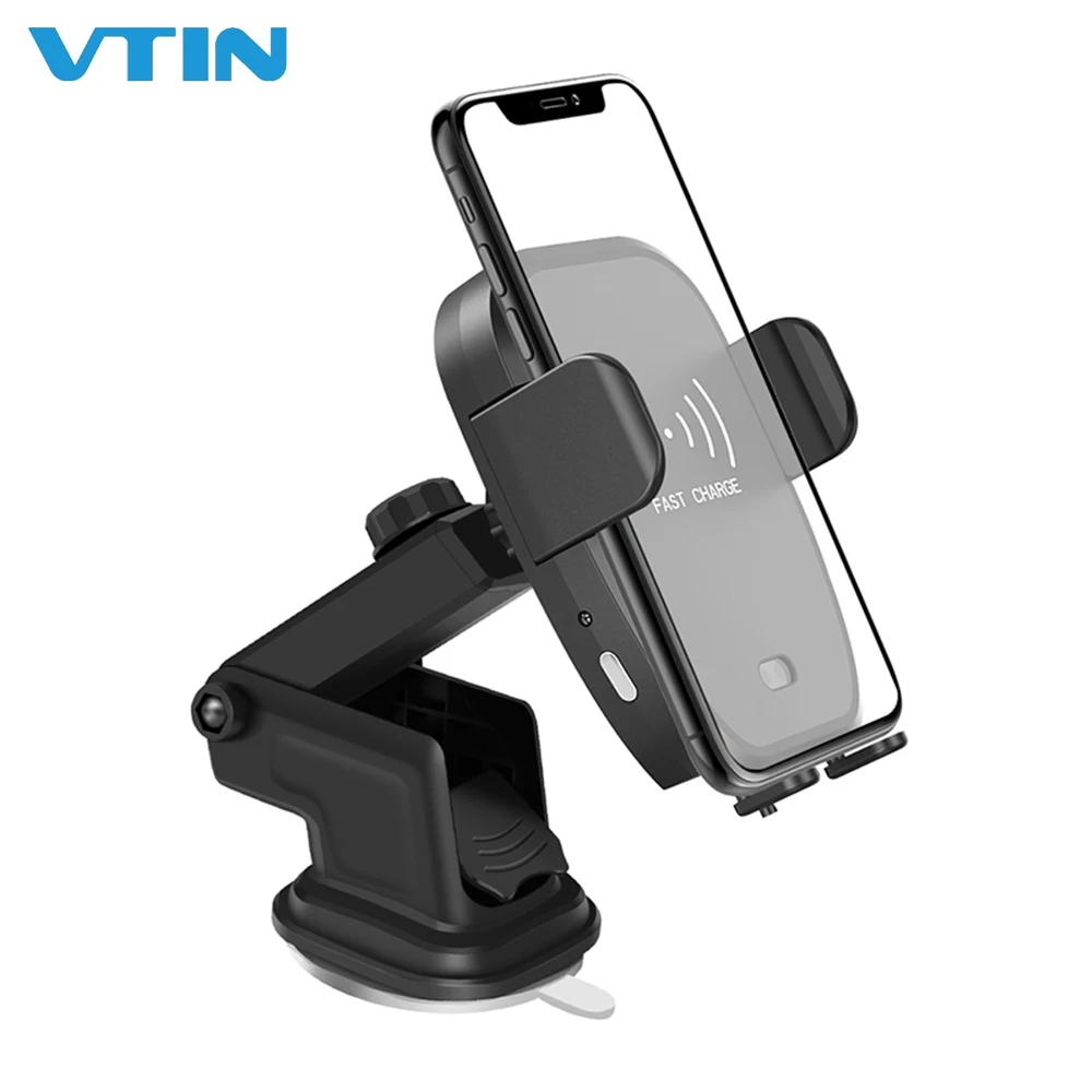 

10W Qi Wireless Fast Charger Car Mount Car Phone Holder Stand Automatic Infrared Sensor Charging Pad Compatible with 7.5W/5W