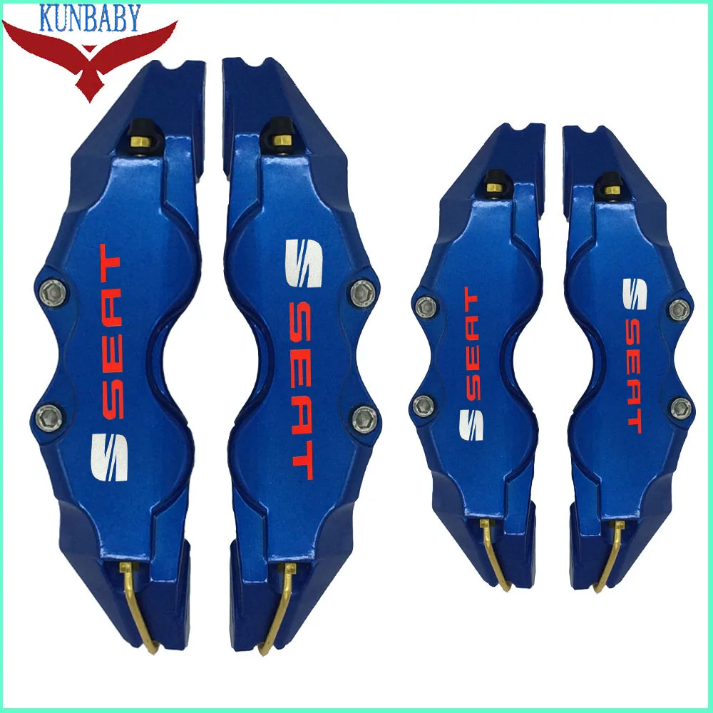 

KUNBABY Blue Brake Caliper Cover ABS Plastic Model 3 Seat Logo Car Styling Decoration For Seat Leon Ibiza Altea Cordoba Toledo