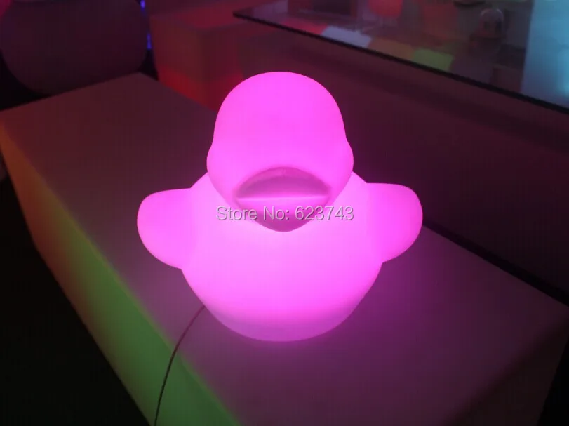 Беспроводной зарядки многоцветные Rubber Duck светодиодный ночник H28cm водонепроницаемый, аккумуляторная большой «Дональд Дак» ребенка ночник