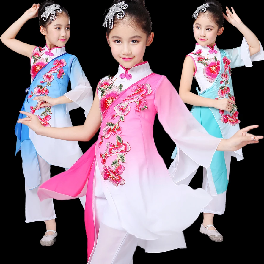 Disfraz de baile tradicional chino para niñas, Ropa de baile Folclórico Nacional, paraguas, espectáculo de ropa de bailarina Oriental 89|chinese traditional costume|dance costumecostumes for stage - AliExpress