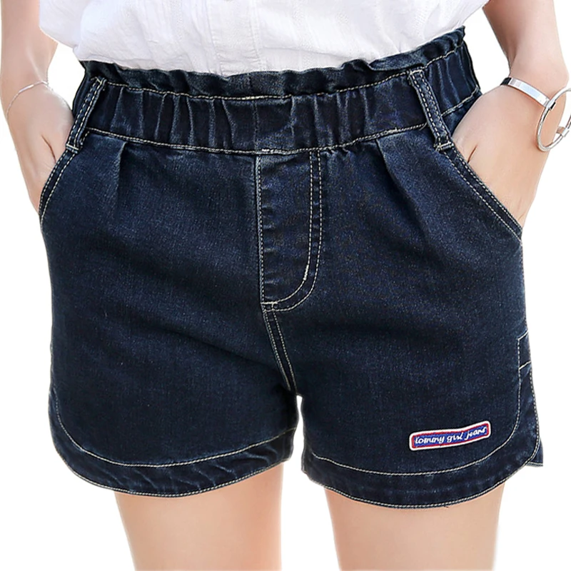 Women Jeans Shorts Summer Women Denim Short Elastic Waist Denim Women's