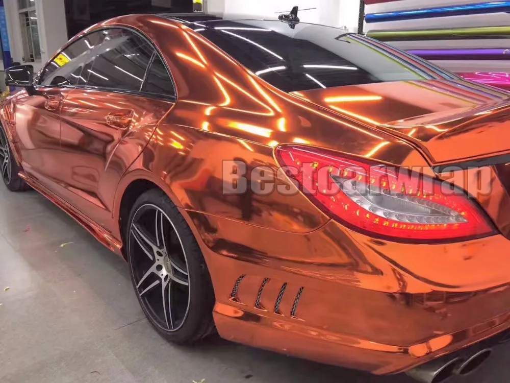 PROTWRAPS Stretchable Chrome Orange Car Wrap Vinyl With Air Bubble Free  Vehicle Covering Fleixble Chrome foil Film 1.52*20M - AliExpress