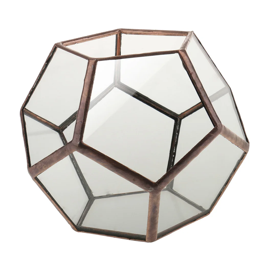 2 Pieces Different Kinds of Modern Glass Geometric Terrarium Box Tabletop Succulent Plant Planter