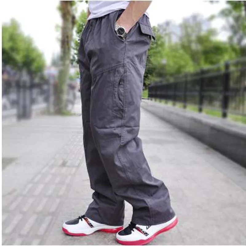 

Autumn Winter Men Pants Big Size Loose Cargo Pants lard-bucket Male Men's Trousers Causal Long Trouser XXXXXXL