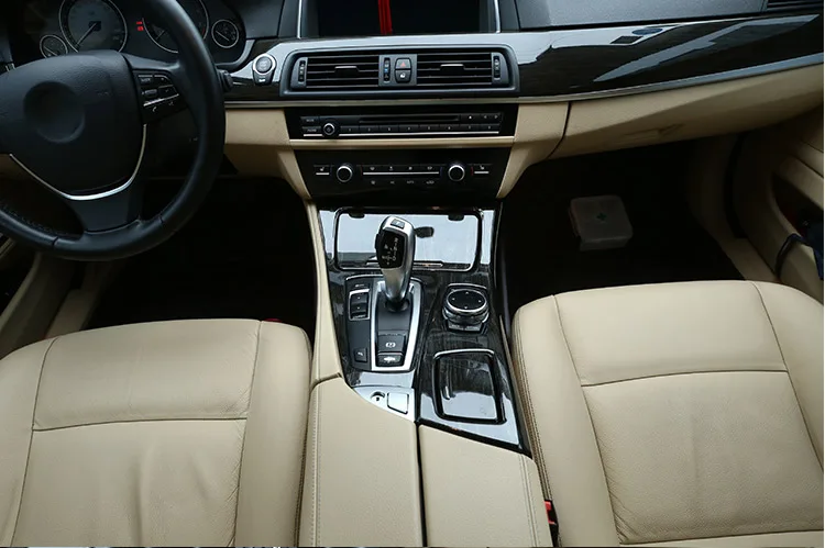 Черная пепельная древесина для BMW 5 серии F10 2011- 520li 525li 530li ABS центральная консоль панельная Накладка для коробки передач отделка автомобильные аксессуары