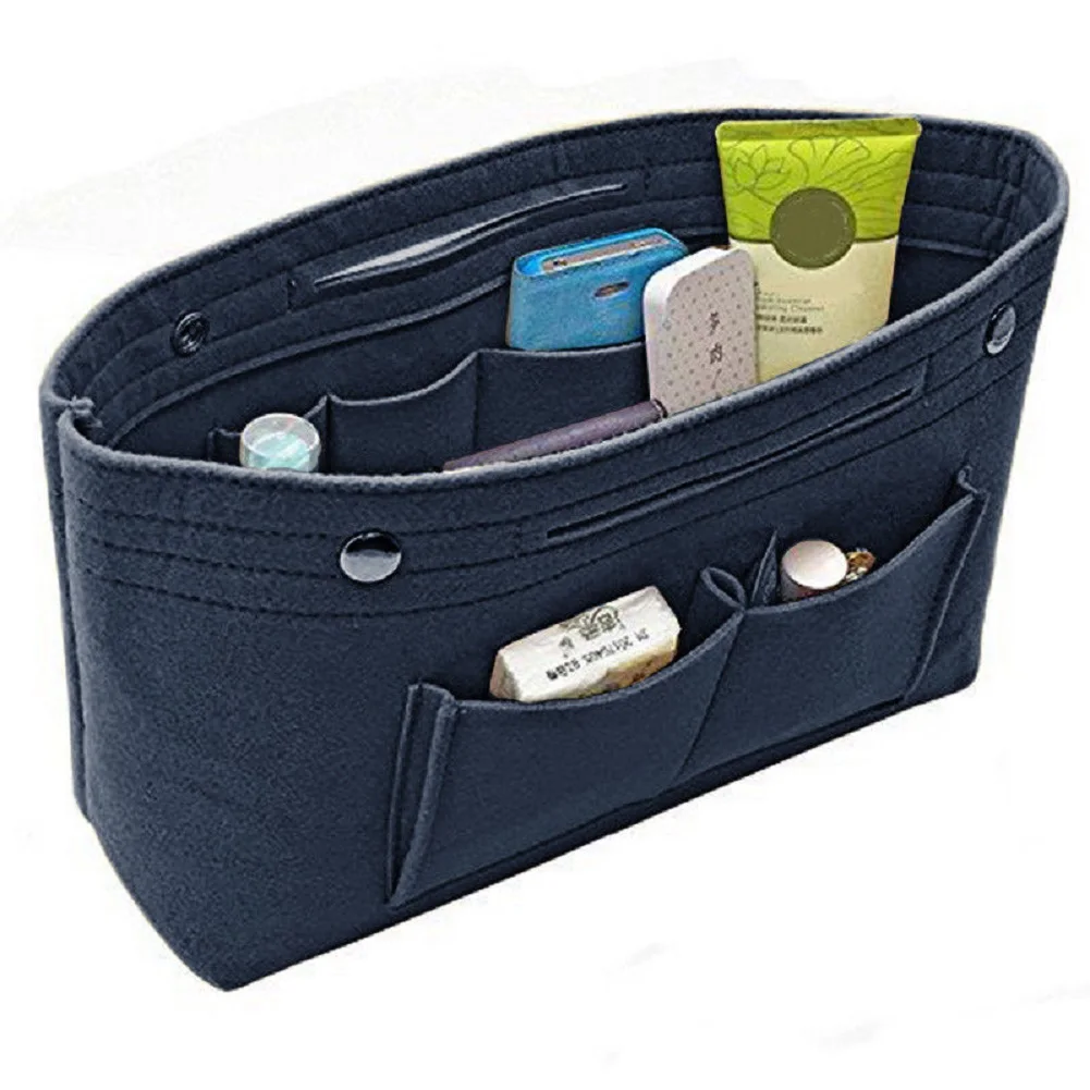 Женская сумка-Органайзер, дорожная сумка с подкладкой, сумка-Органайзер, женская сумка, переносная сумка из войлочной ткани - Цвет: Синий