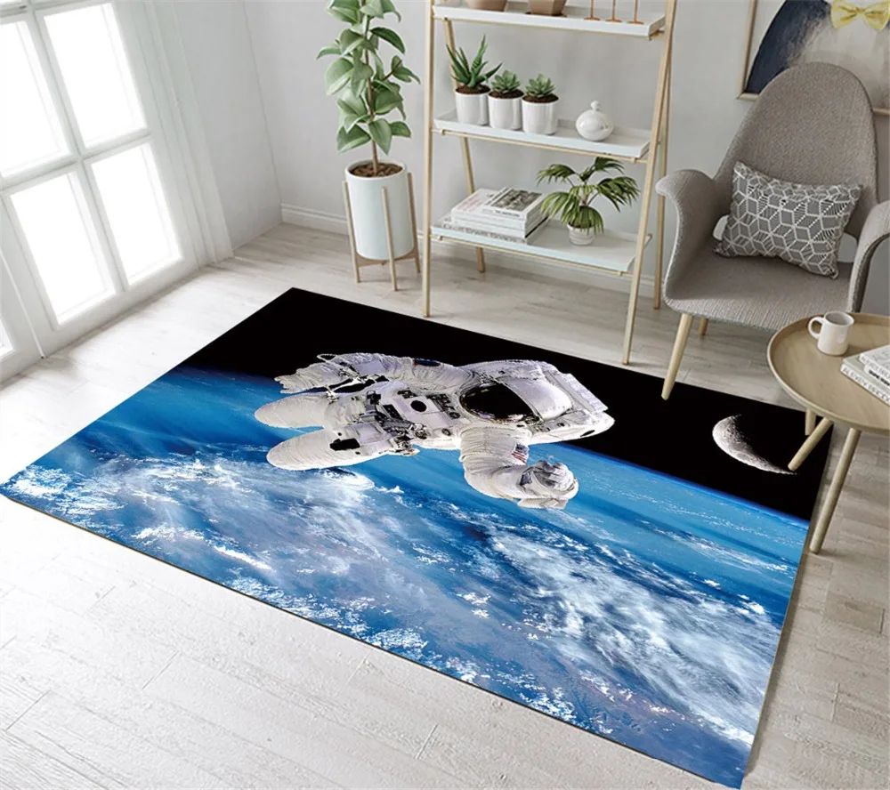 Вселенная Космос и земля поверхности космонавтов дома детская комната подушка для пола кухонные коврики для ванной комнаты нескользящий коврик
